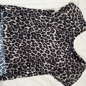 Ijeans by buffalo leopard top black lace detail
